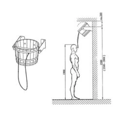 Buitendouche Kantelemmer 18L Cederhout 7 Buitendouche Kantelemmer 18L Cederhout -Life Is Better At The Pool Buitendouche kantelemmer installatie afmetingen