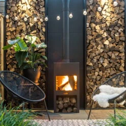 Houtopslag Muurbevestiging H 180cm 15 Houtopslag Muurbevestiging H 180cm -Life Is Better At The Pool Houtopslag zwart