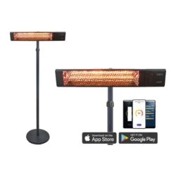 Smart IR Verwarming Op Statief Focus Ultra Grey 2000 Watt