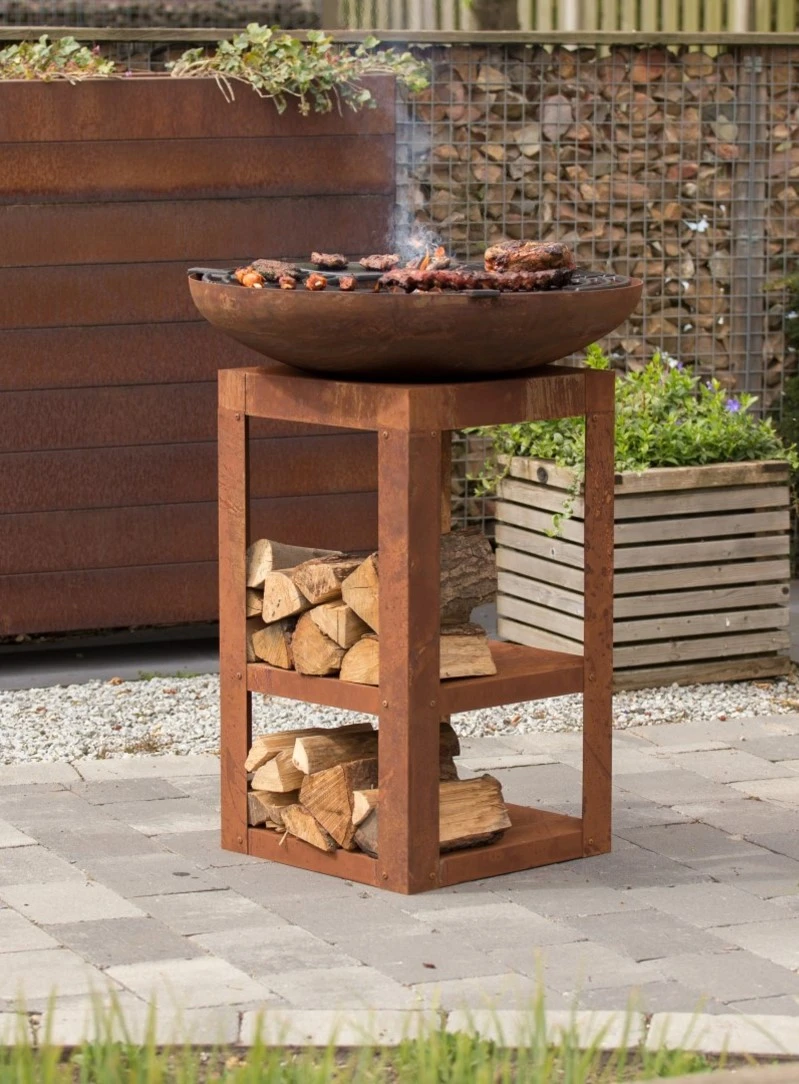 Vuurschaal BBQ Met Houtopslag 2 Vuurschaal BBQ Met Houtopslag - Afbeelding 2