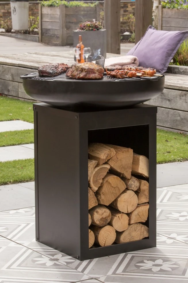 Vuurschaal Plaatgril BBQ Met Houtopslag 02 3 Vuurschaal Plaatgril BBQ Met Houtopslag 02 - Afbeelding 3