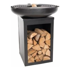 Vuurschaal Plaatgril BBQ Met Houtopslag 02